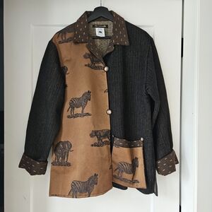 Villa Factory Brown and Black Patterned Jacket